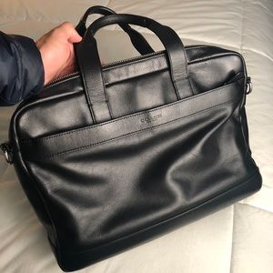 Coach black leather Laptop bag